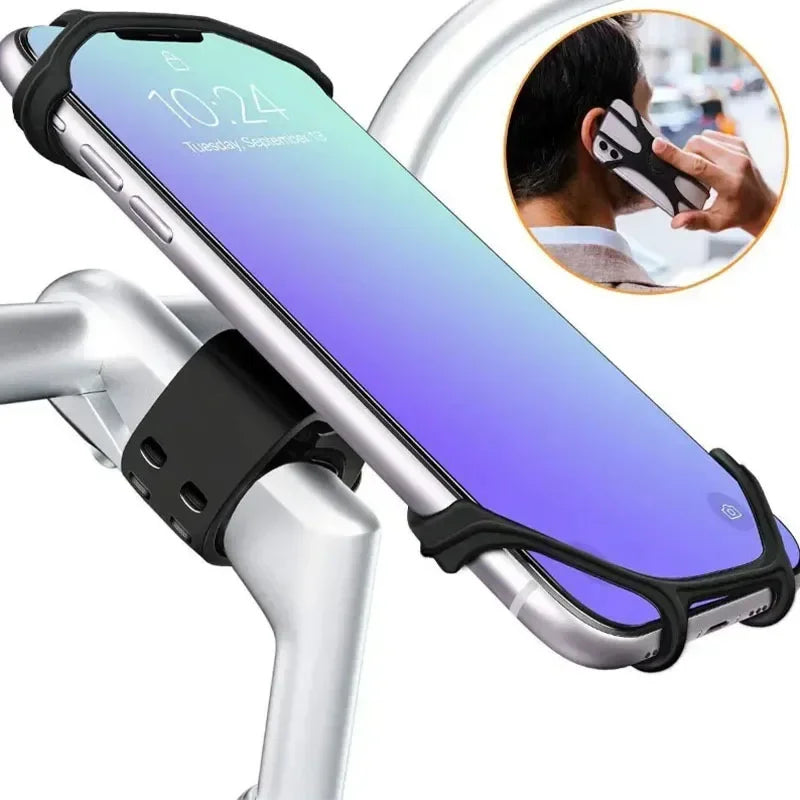 Soporte giratorio de silicona para teléfono móvil, accesorio de seguridad para bicicleta y motocicleta, 360