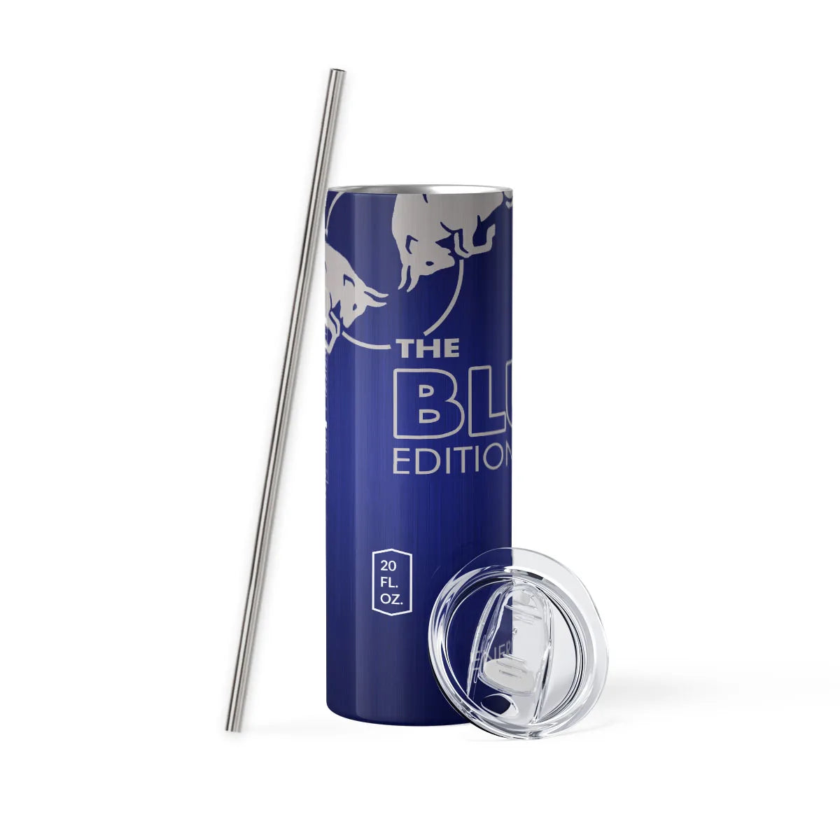 Vaso estilo bebida energética con pajita de acero inoxidable, 20 oz