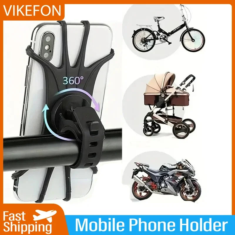 Soporte giratorio de silicona para teléfono móvil, accesorio de seguridad para bicicleta y motocicleta, 360